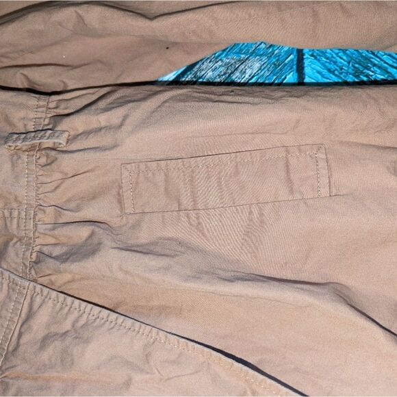 Liz Lange Size Medium Tan Maternity Fit and Flare Trench Coat - Picture 3 of 5